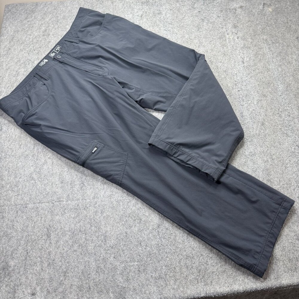 Mountain Hardwear Pants Men 42 x 30 Gray Yumalino Fleece Lined Zip Cargo Hiking
